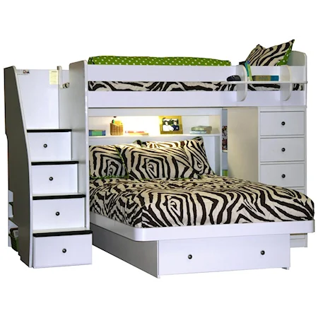 Twin Over Full Bunk Bed with Chest